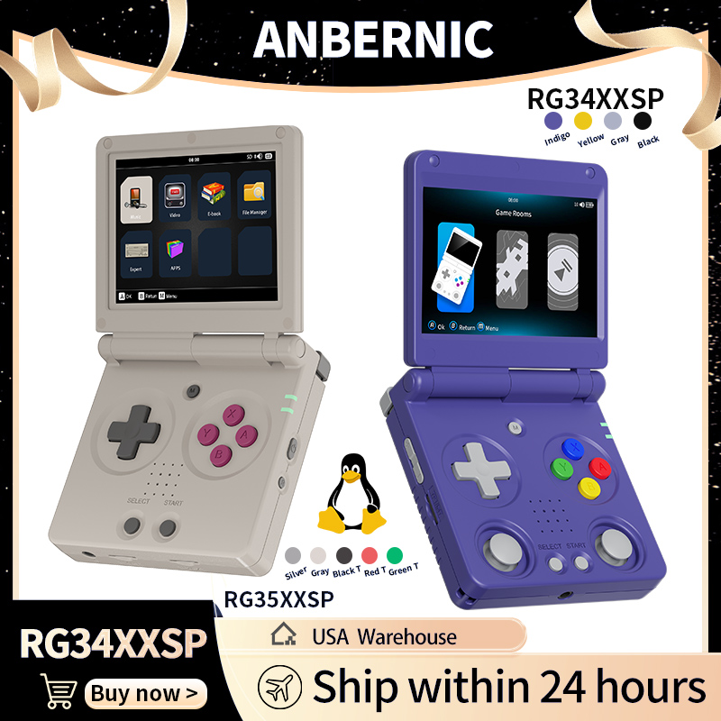 Retro Gaming Linux - Anbernic RG34XXSP RG35XXSP Flip Console de