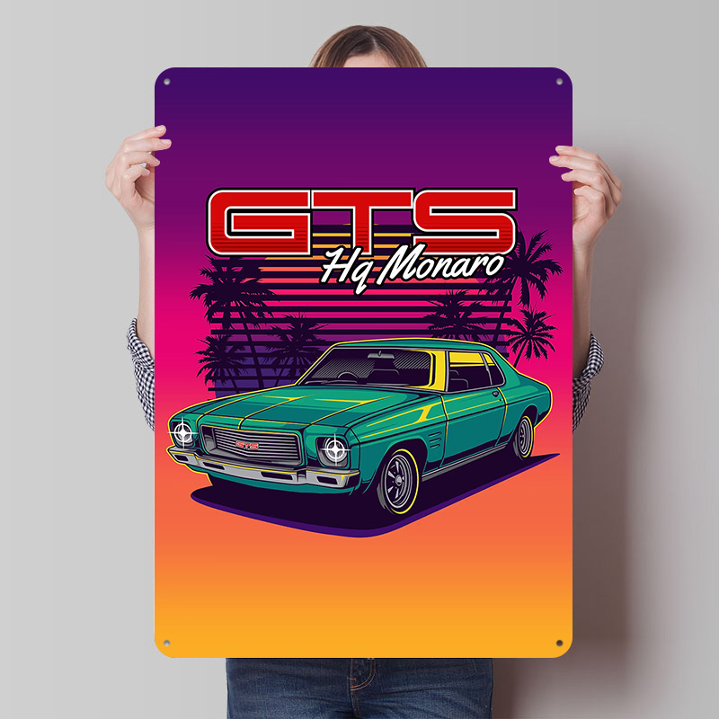 Retro Gaming At Home - Pôster Metálico HQ Monaro GTS Retro,