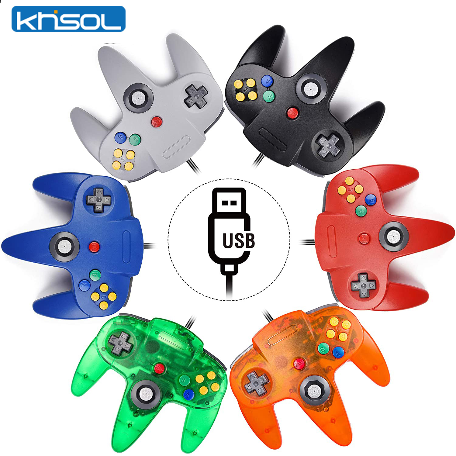 Retro Gaming Table - N64 controlador clássico usb com fio