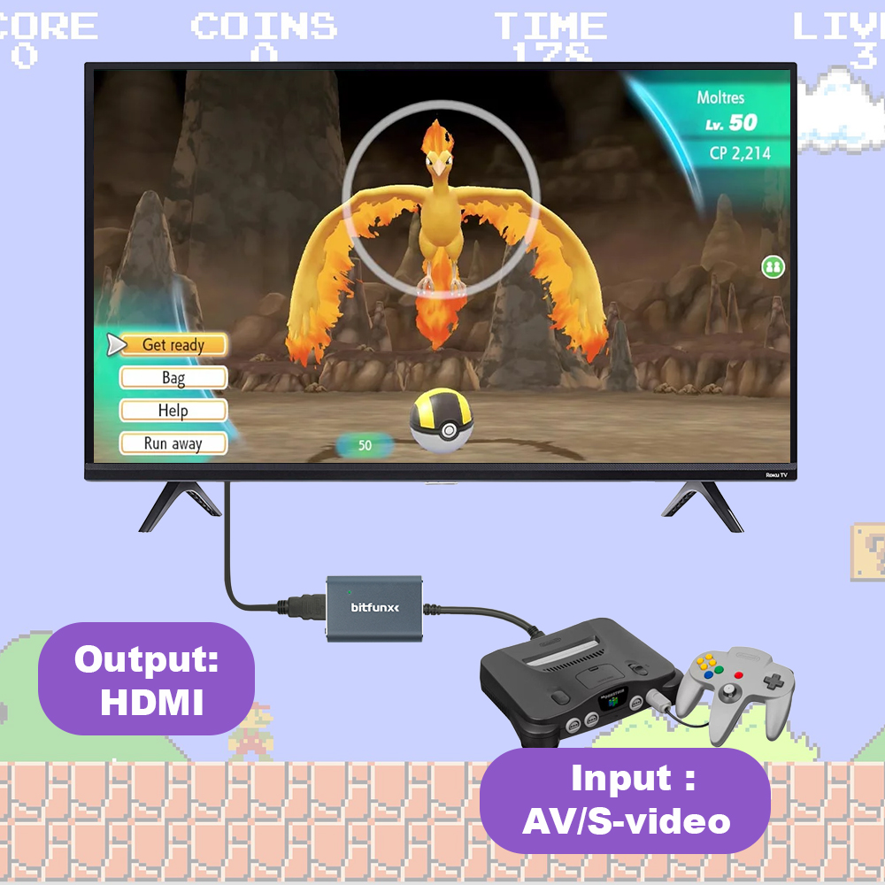 Adaptador Bitfunx 720P Svideo  - Retro Gaming Handheld avaliação e preço