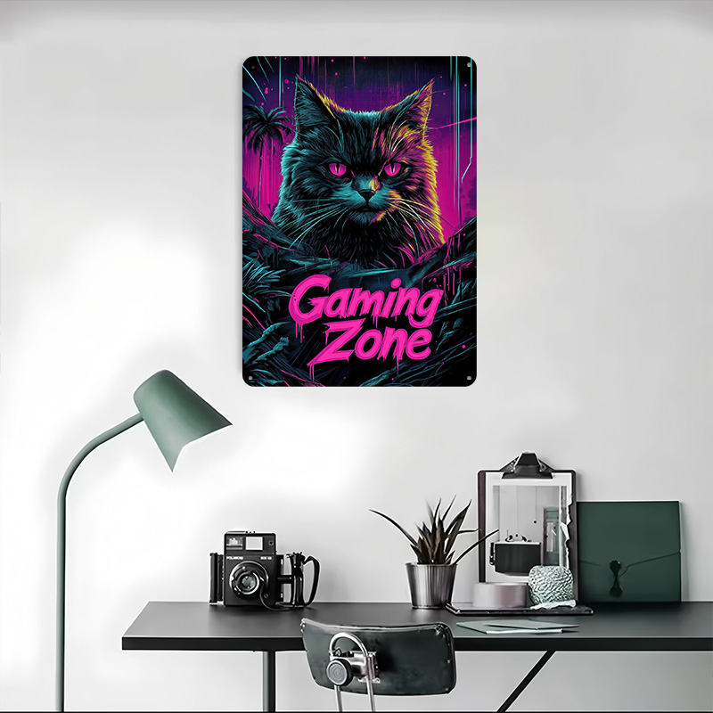 Placa de Metal Decorativa Gami - Retro Gaming At Home avaliação e preço